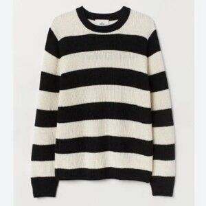 H&M Striped Knit Mohair-Blend Sweater M